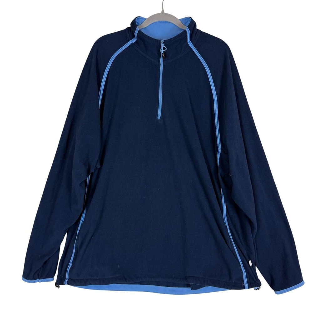 Simply For Sports Pullover Mens 2XL Blue Fleece 1/4 Zip Raglan Top Athletic
